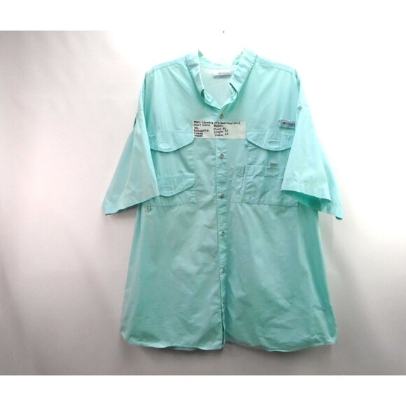 Columbia Other - Columbia PFG Bonehead Shirt XXL Men Teal Short Sleeve Fishing Vented Relaxed Fit